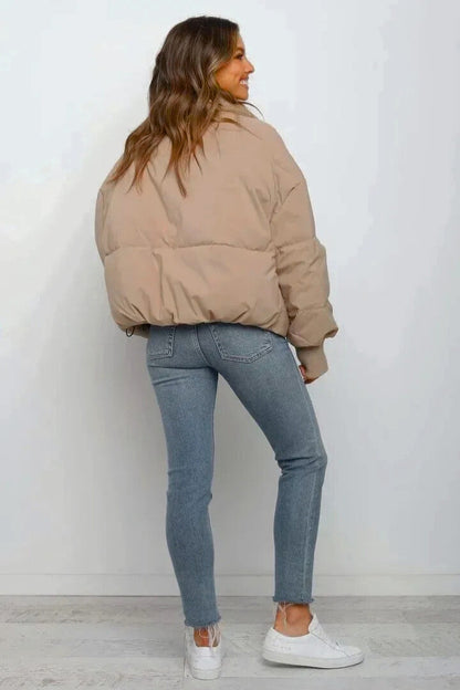 Women's Cropped Puffer Jacket for Cold Weather
