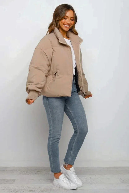 Women's Cropped Puffer Jacket for Cold Weather