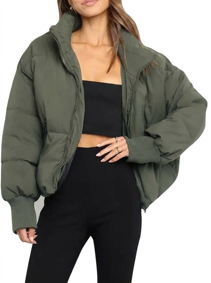 Women's Cropped Puffer Jacket for Cold Weather