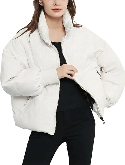Women's Cropped Puffer Jacket for Cold Weather