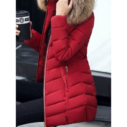 Women's Hooded Quilted Winter Parka Coat