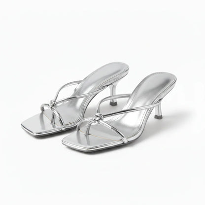 Women's Orthopedic Heeled Sandals with Knot Strap